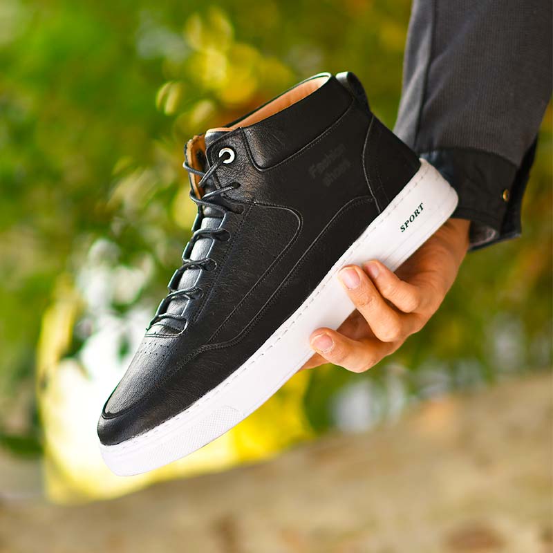 کفش ساقدارمردانه مشکی مدلNicolo