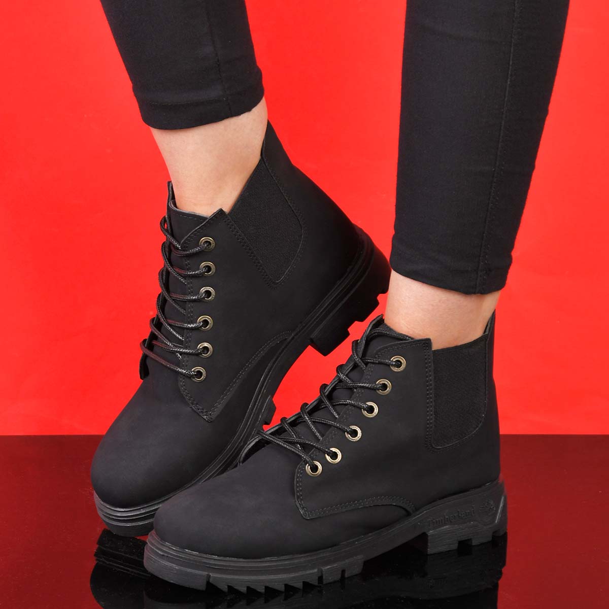 نيم بوت دخترانه مشكي مدل Setare