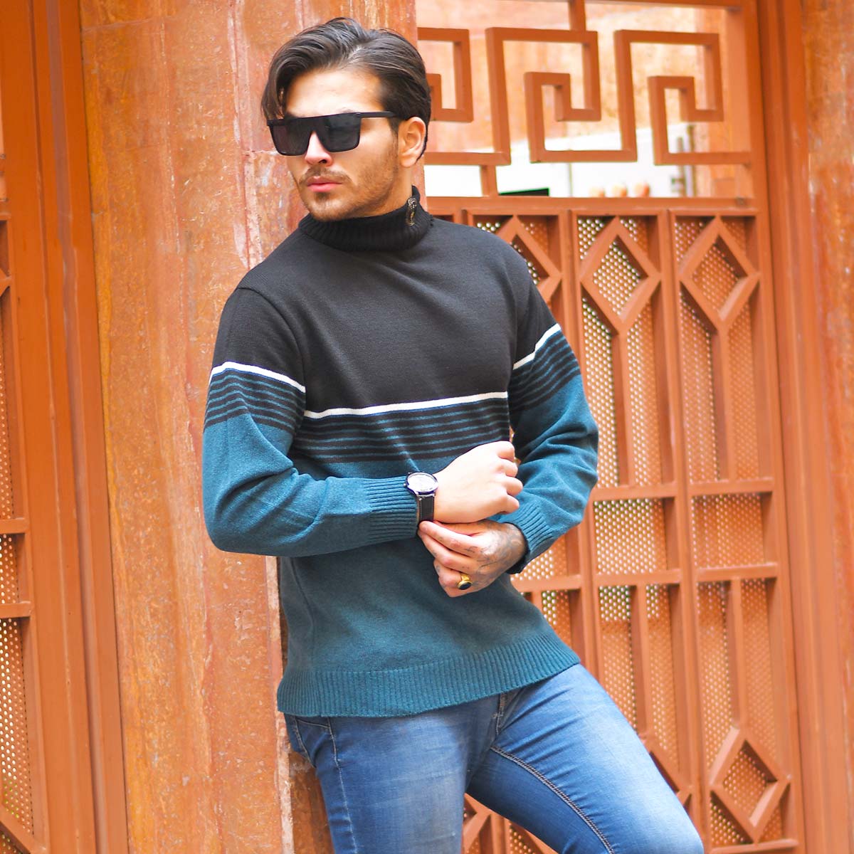 پلیور بافت یقه اسکی مردانه مدل Borna