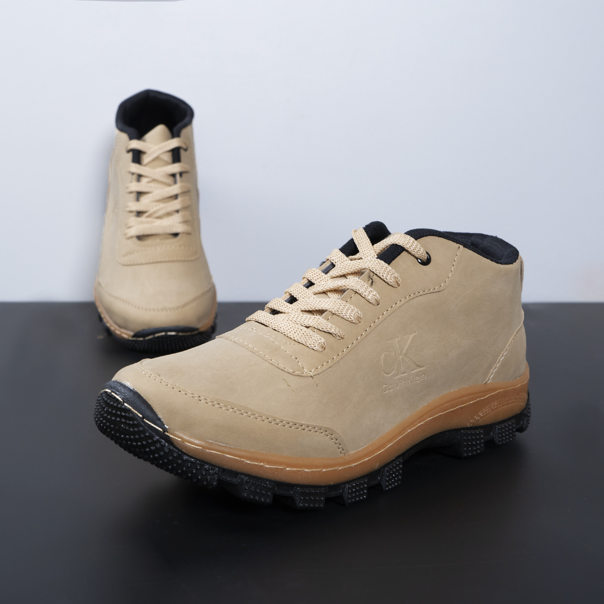 نیم بوت مردانه کرم CK مدل Behdad