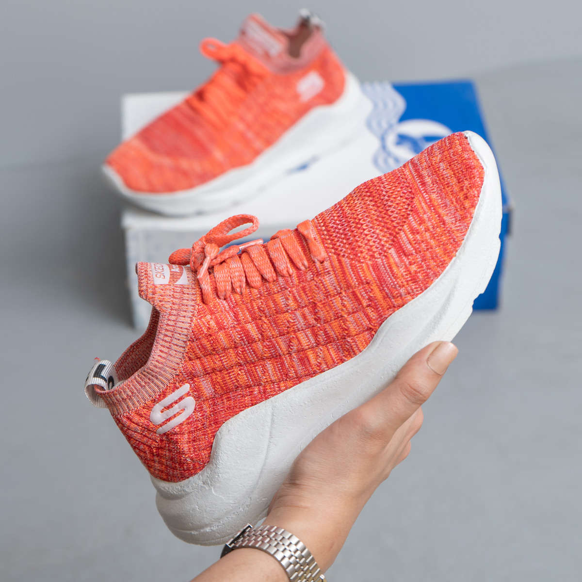 کفش اسکیچرز بافتی دخترانه صورتی مدل Savan