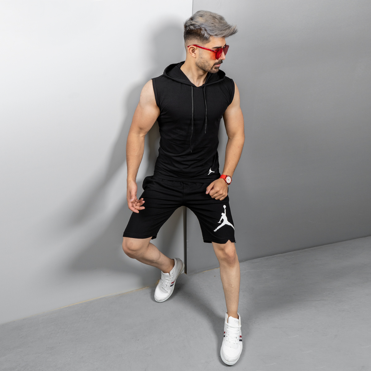 ست رکابی شلوارک جوردن مردانه مدل Sipra