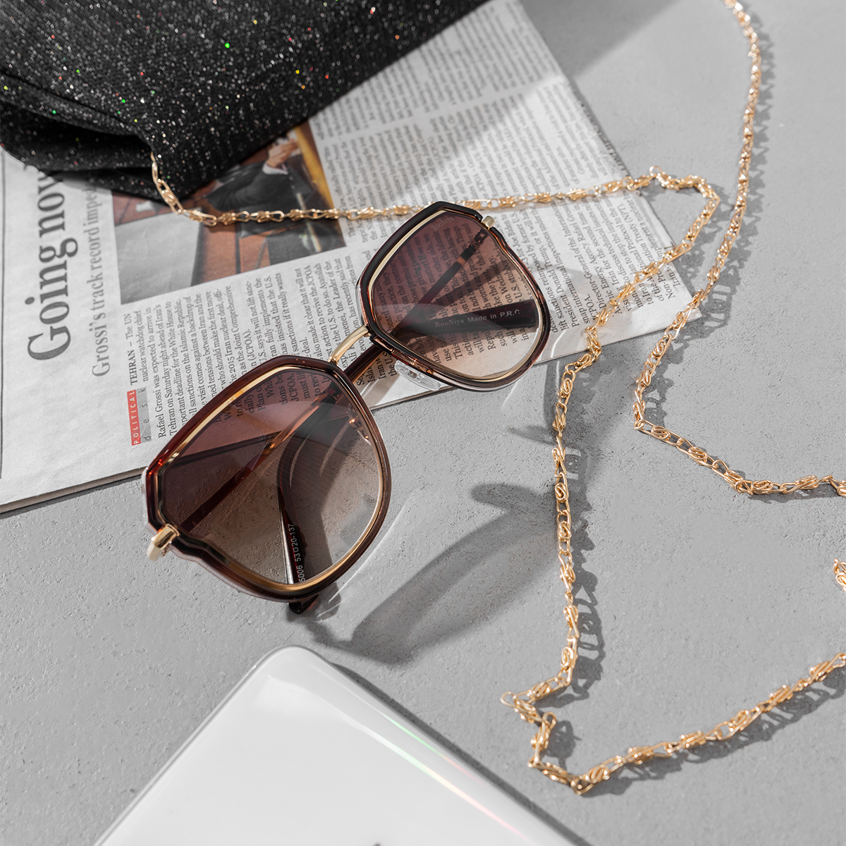 عينك آفتابي زنانه قهوه اي  Rooniya مدل Gita