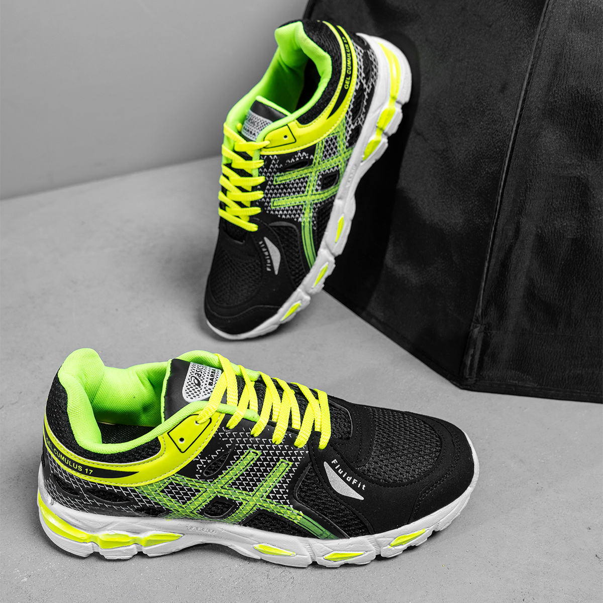 کفش ورزشی اسیکس مردانه مشکی سبز مدل kayano