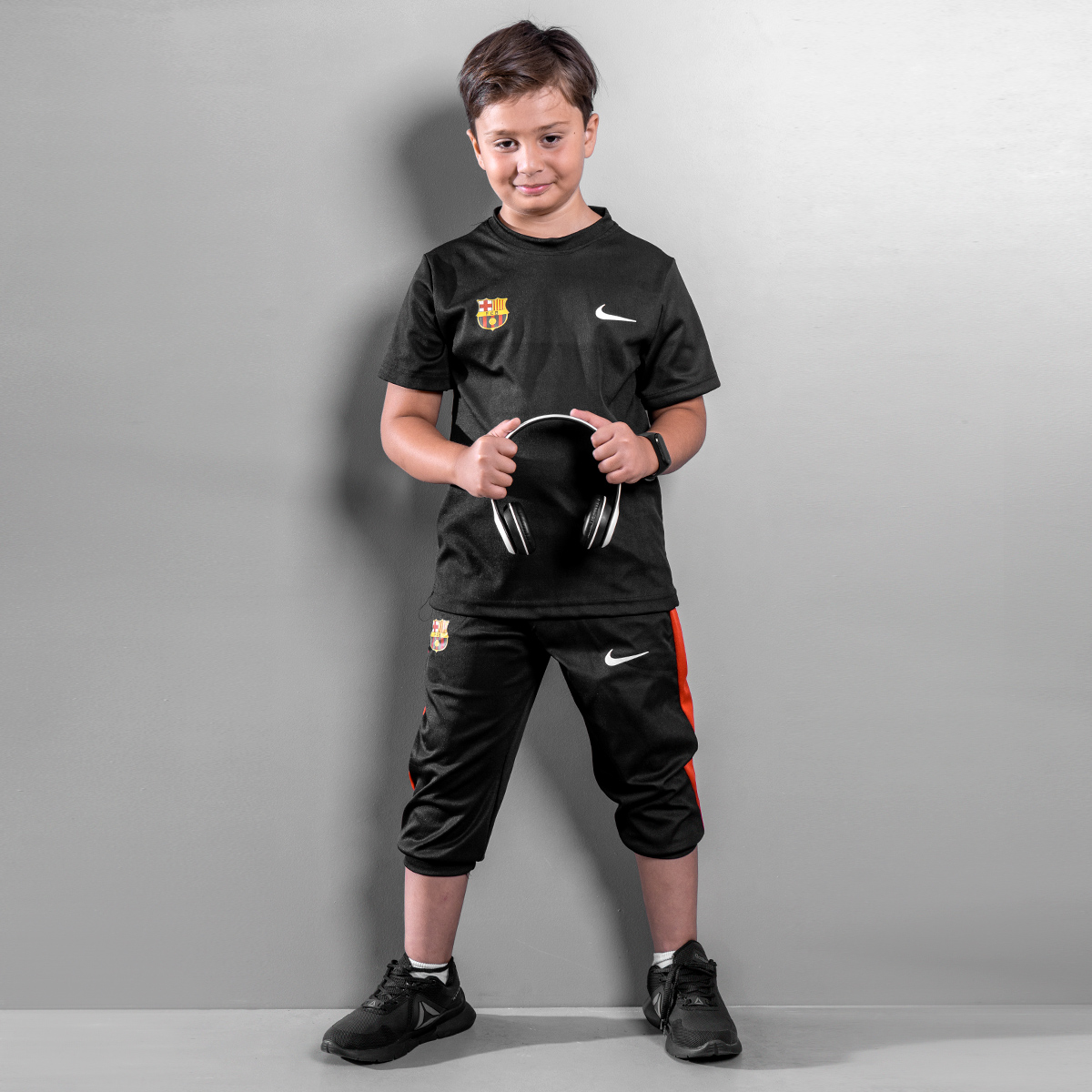 ست بچگانه تیشرت شلوارک بارسلونا مدل Z137