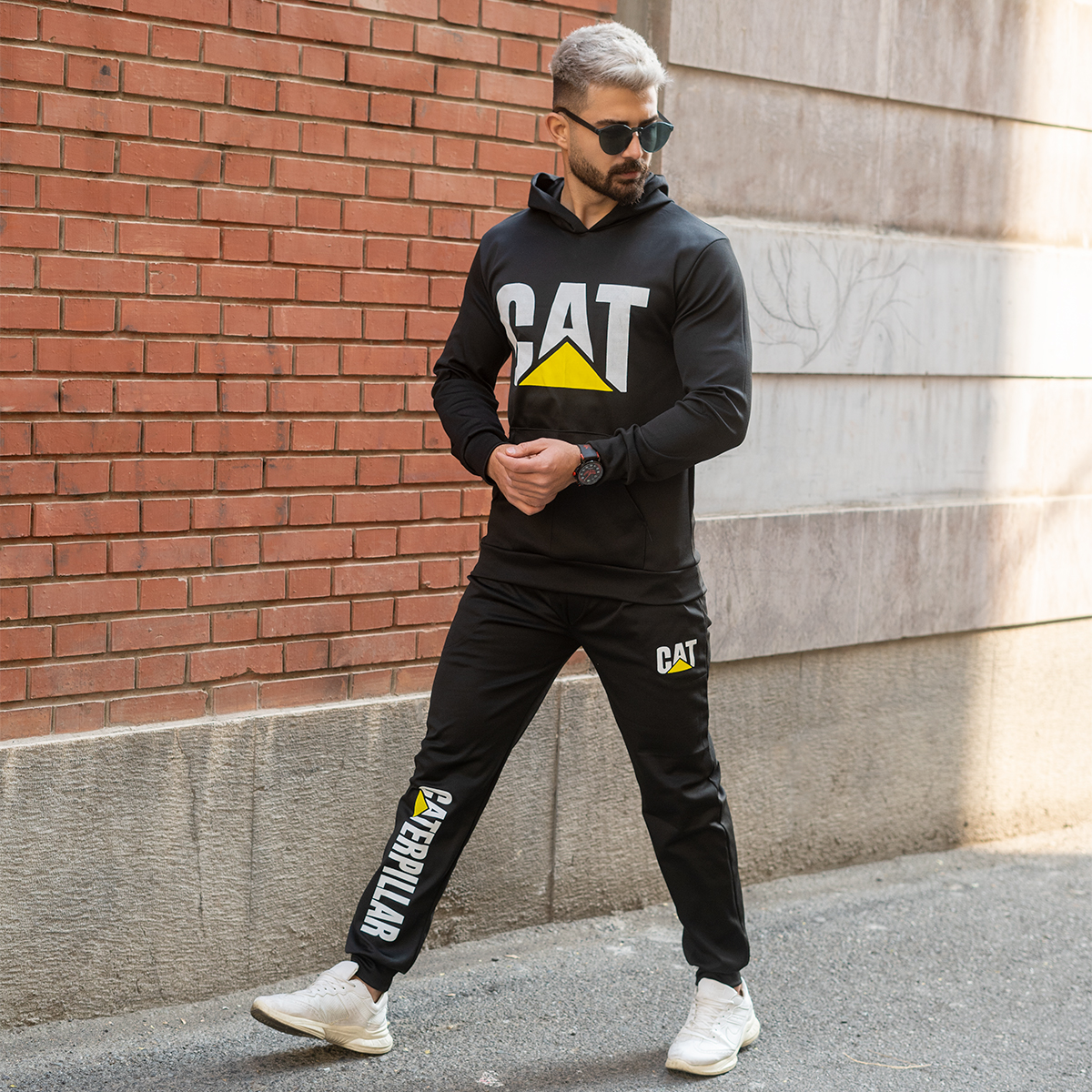 ست هودی شلوار Cat مردانه مدل b78