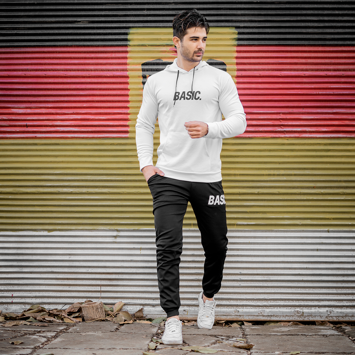 ست هودی شلوار طرح BASIC مدلzxa