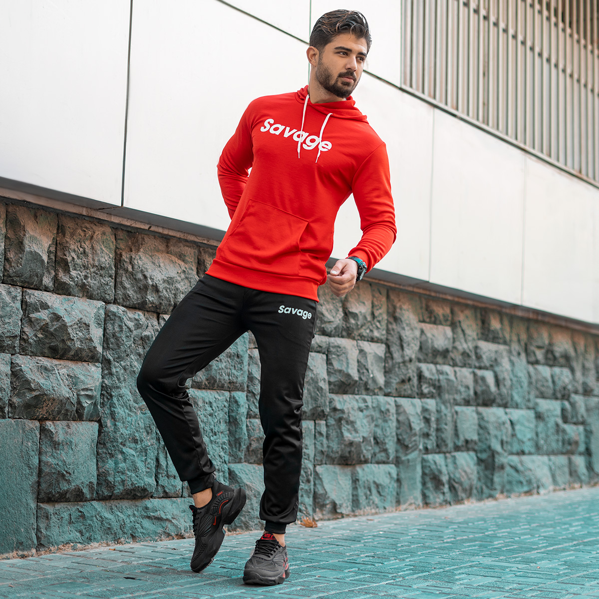 ست هودی شلوار Savage مردانه مدل Samoel