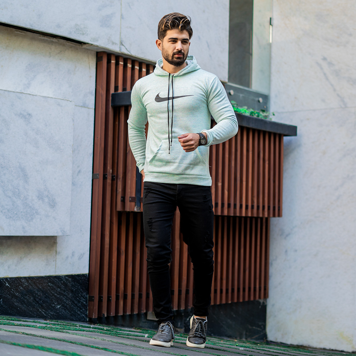 هودی نایک سبز روشن مردانه مدلNolin