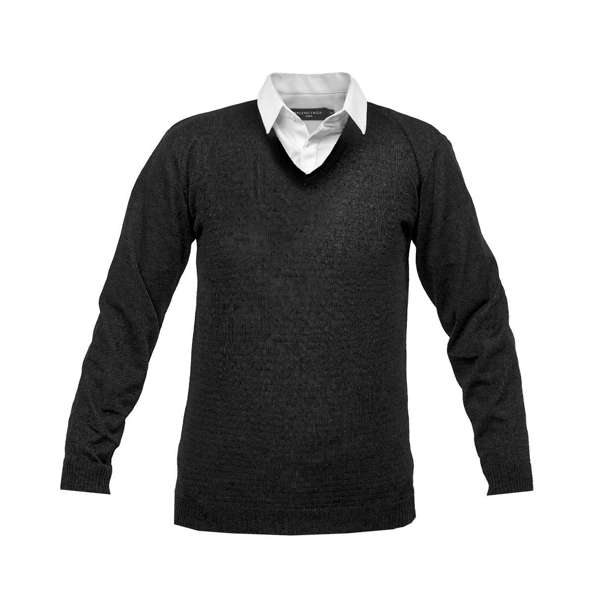 پلیوربافت یقه هفت مشکی مردانه مدل sorosh