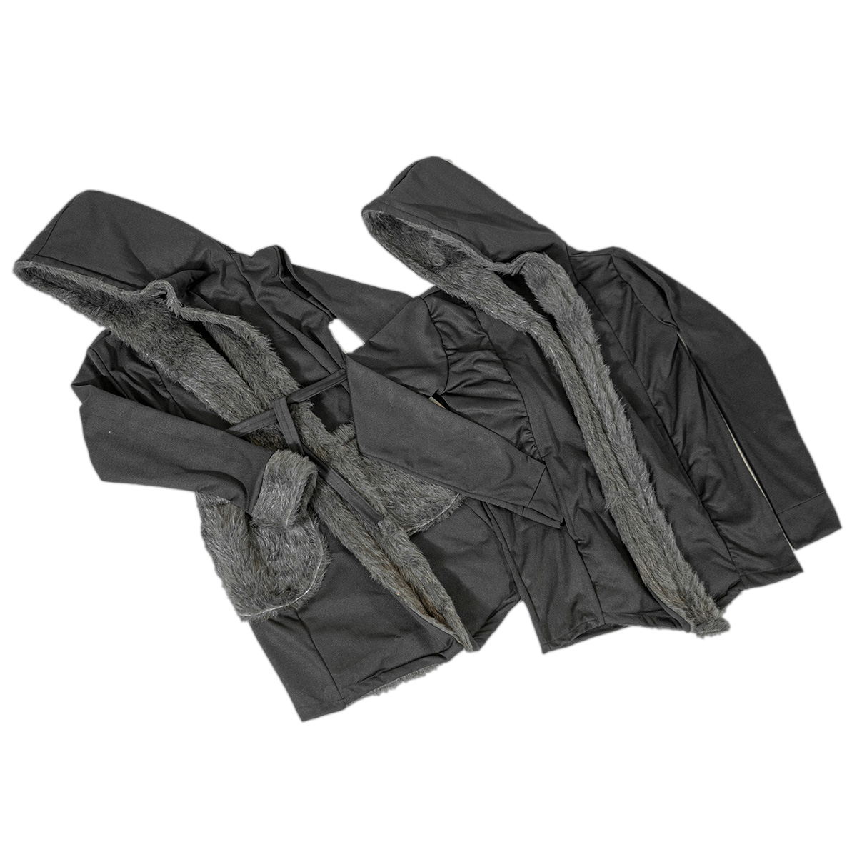 ست شنل مردانه و زنانه خزدار طوسی مدلnivo