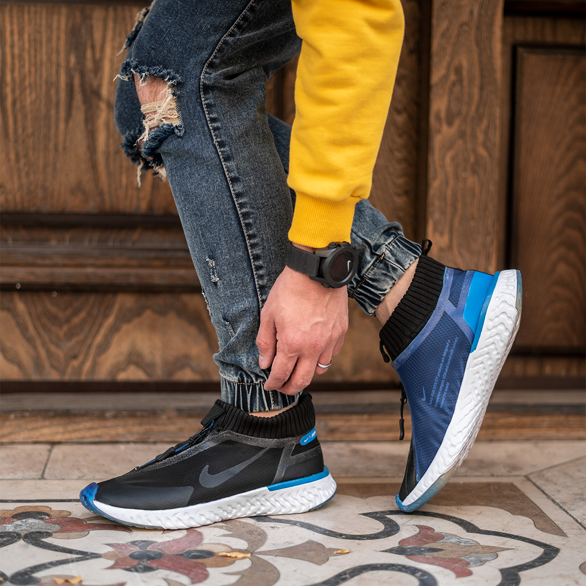 کفش ورزشی NIke مردانه مشکی آبی مدل Itako