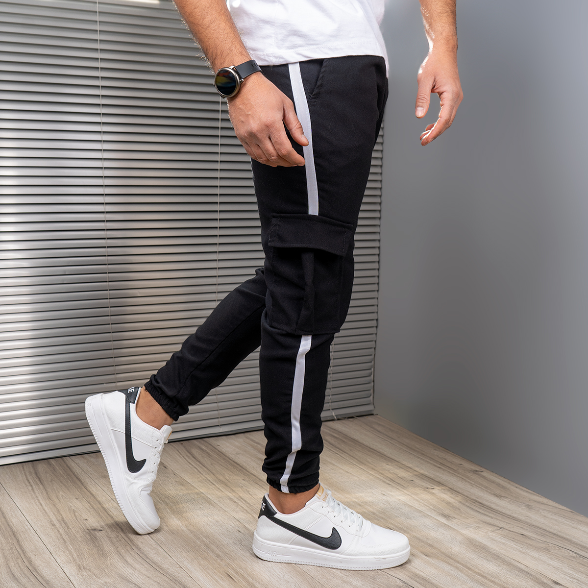 شلوار اسلش مردانه خط دار مدل Lain