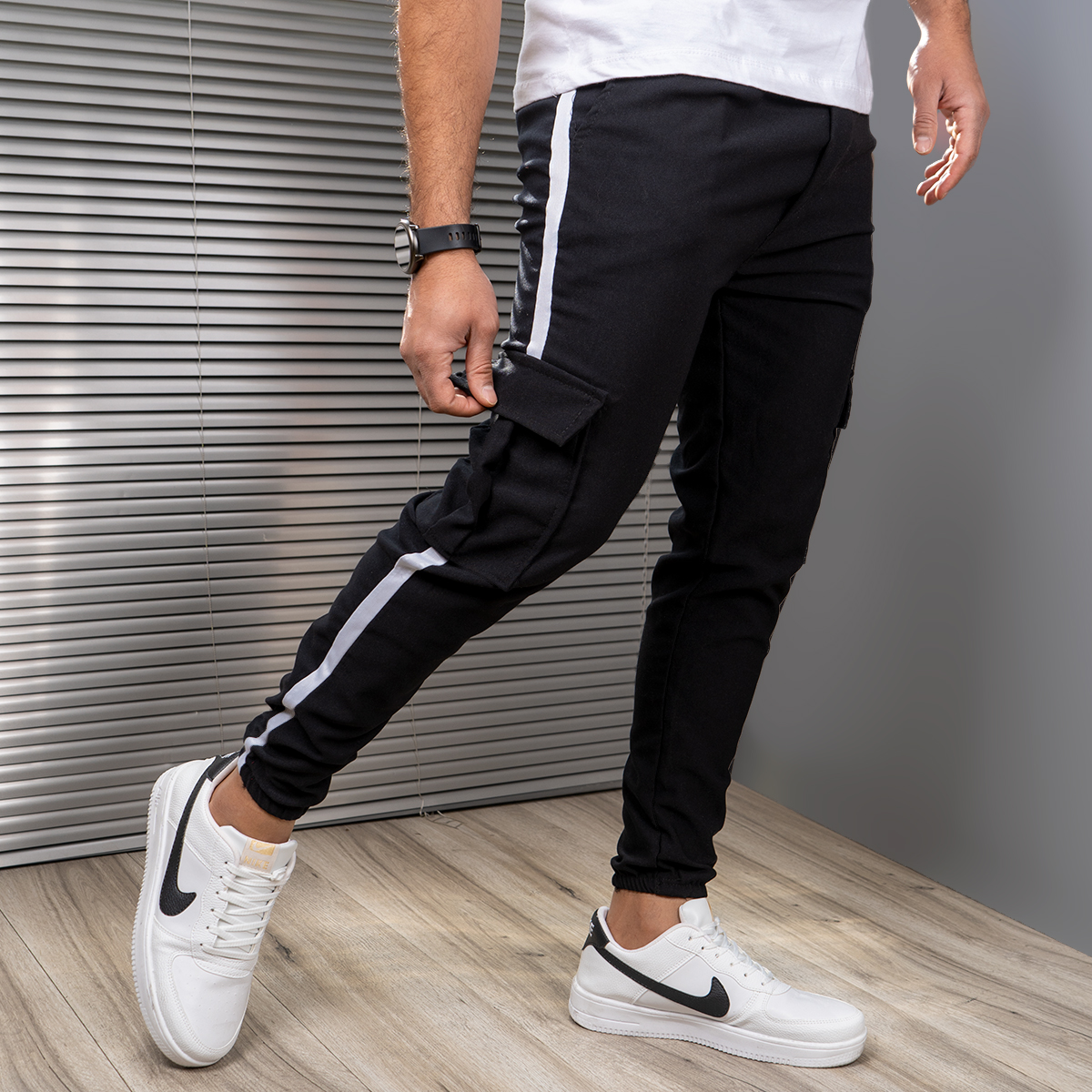 شلوار اسلش مردانه خط دار مدل Lain