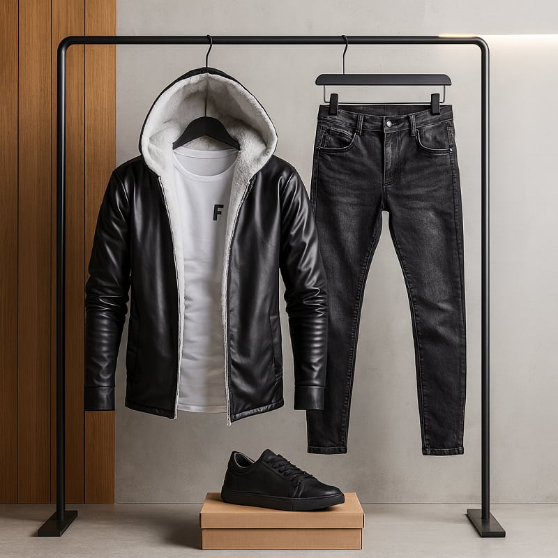 شنل چرم مردانه مدل Rozbeh