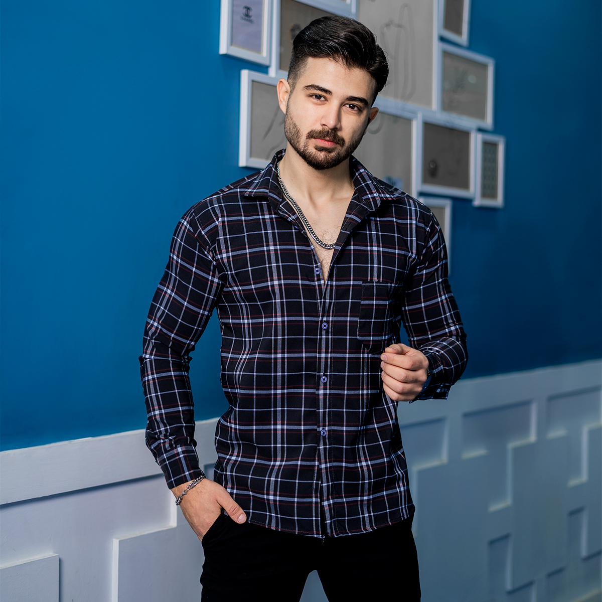 پیراهن مردانه چهارخانه مدل toshak