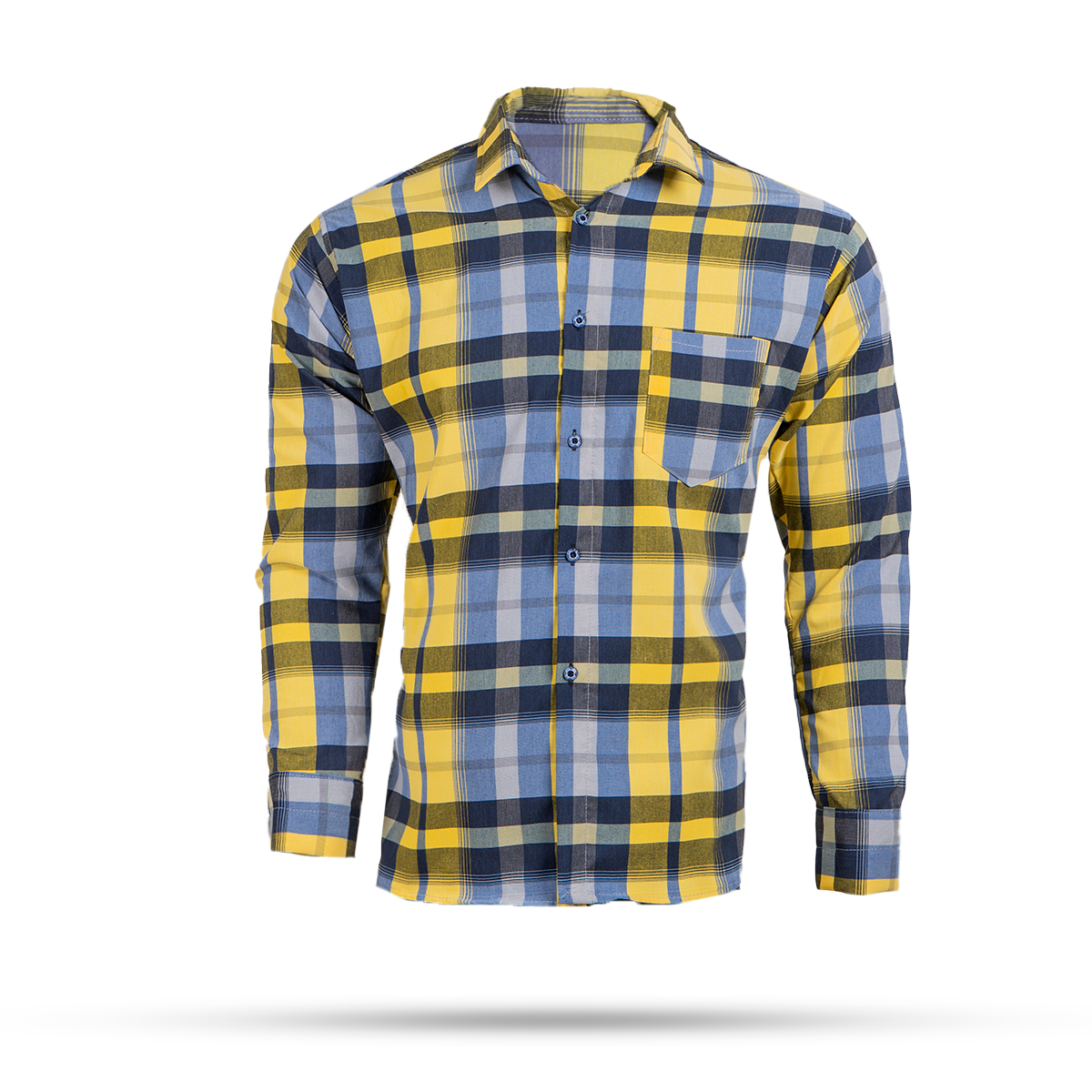 پیراهن چهارخانه زرد مدل oskar