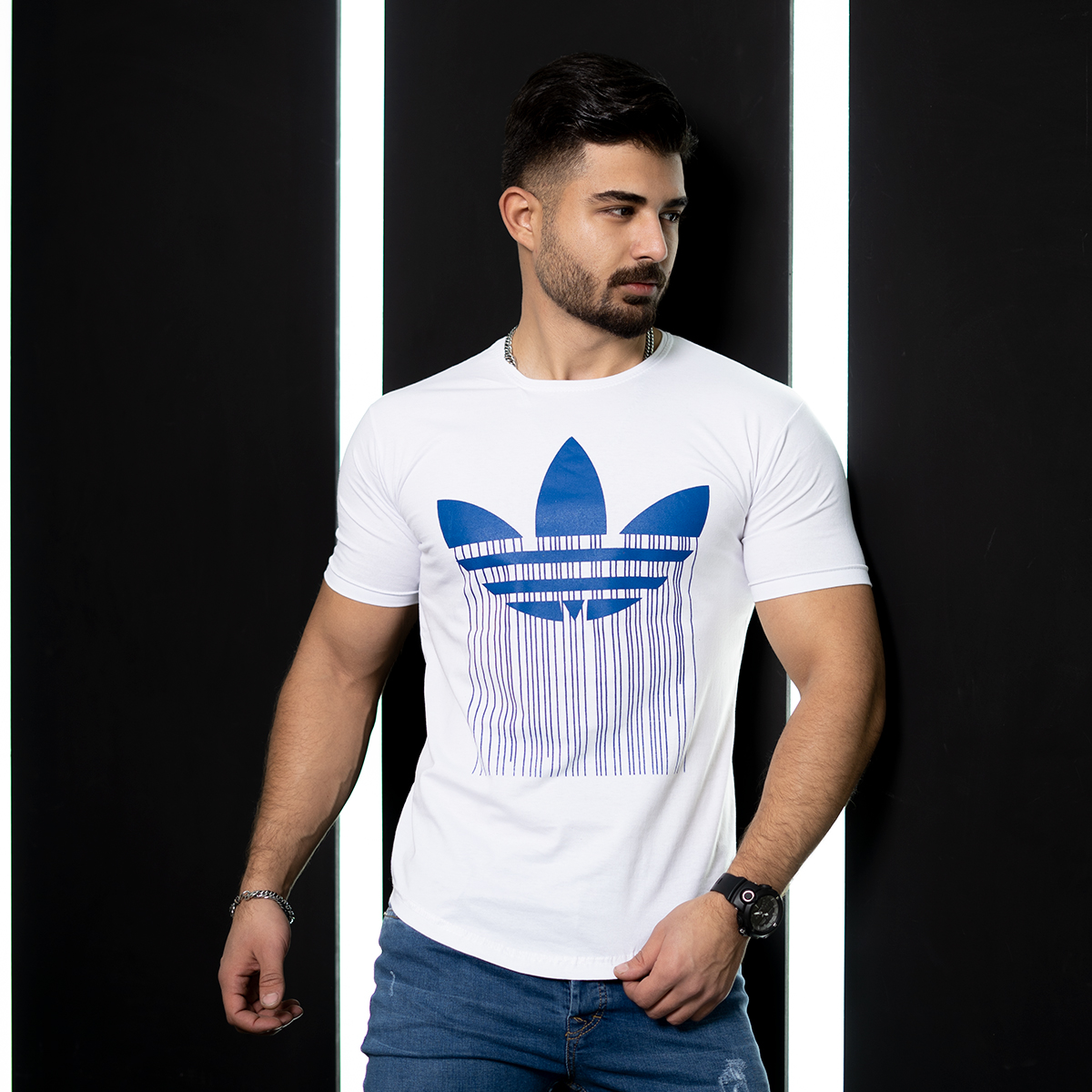 تیشرت آدیداس سفید مردانه مدلAtron