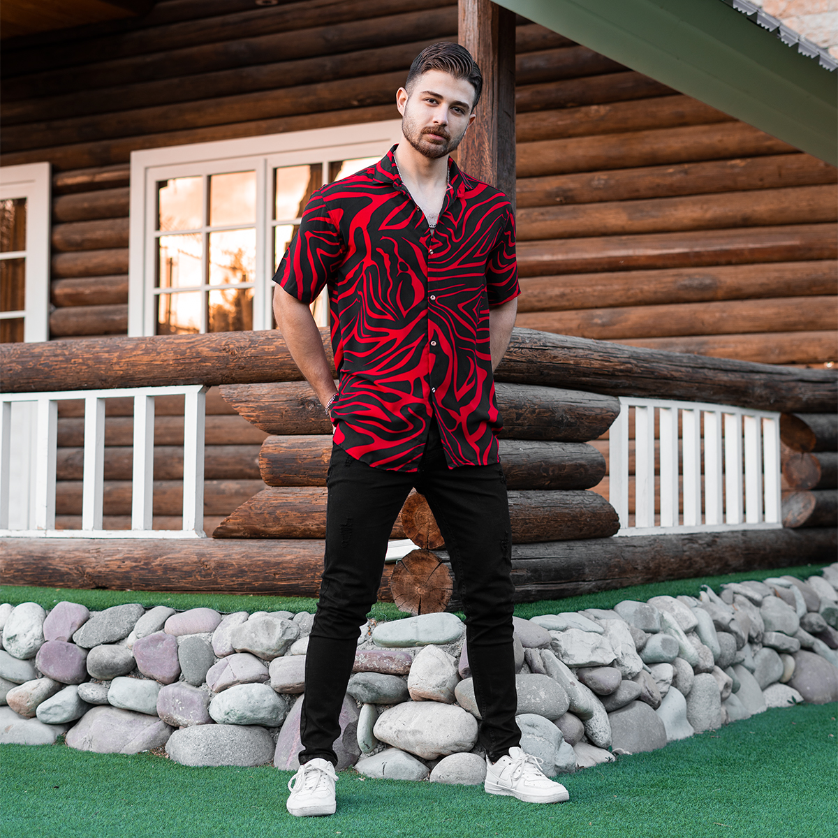 پیراهن هاوایی مردانه مدل Fabro
