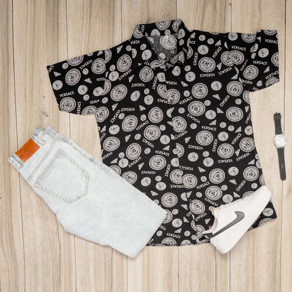 پیراهن هاوایی مردانه طرح ورساچه مدلKatno