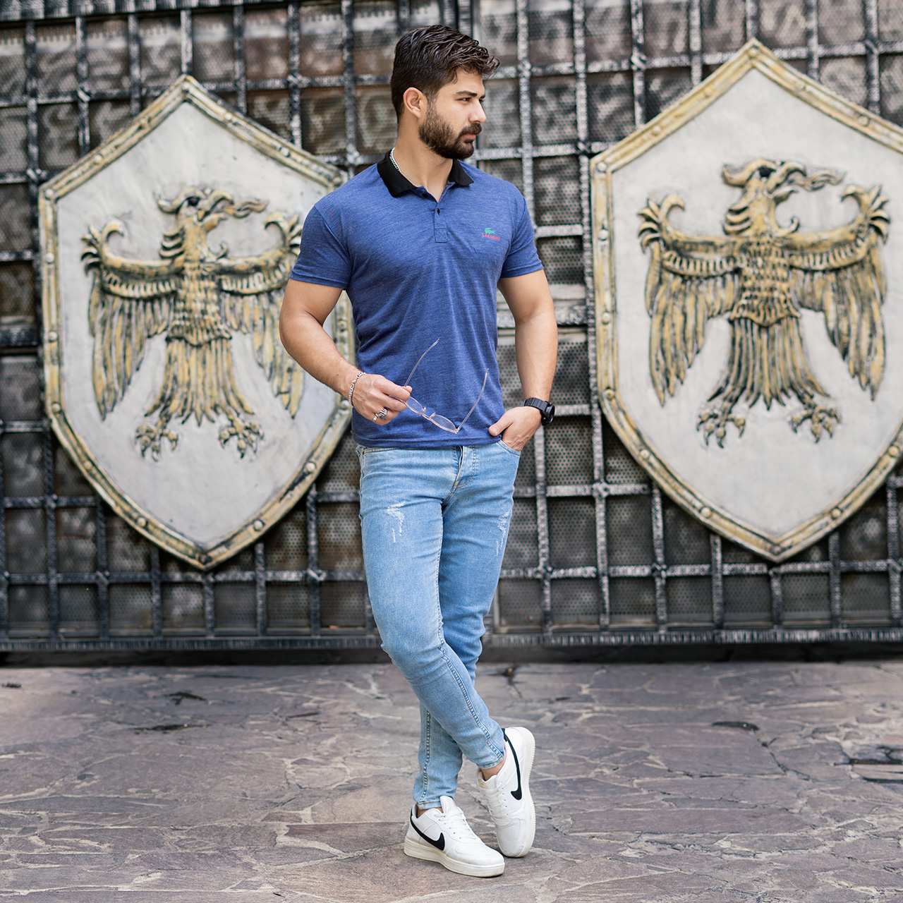 تیشرت مردانه ( مارک رندوم )آبی kapi