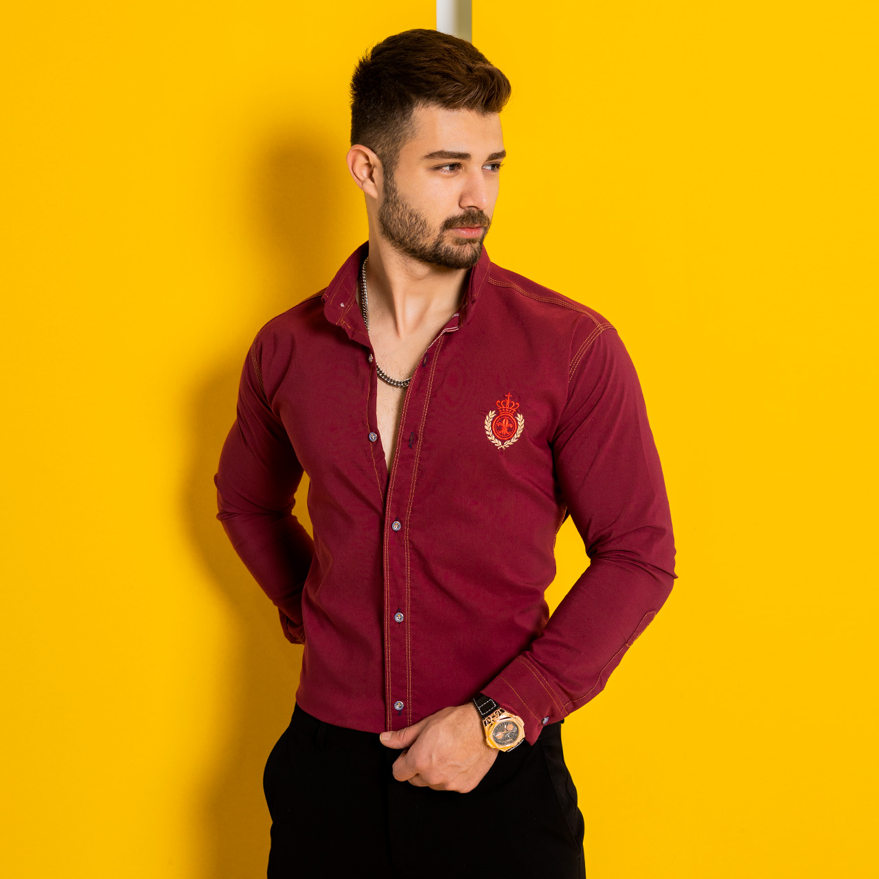 پیراهن مردانه قرمز مدل gabi