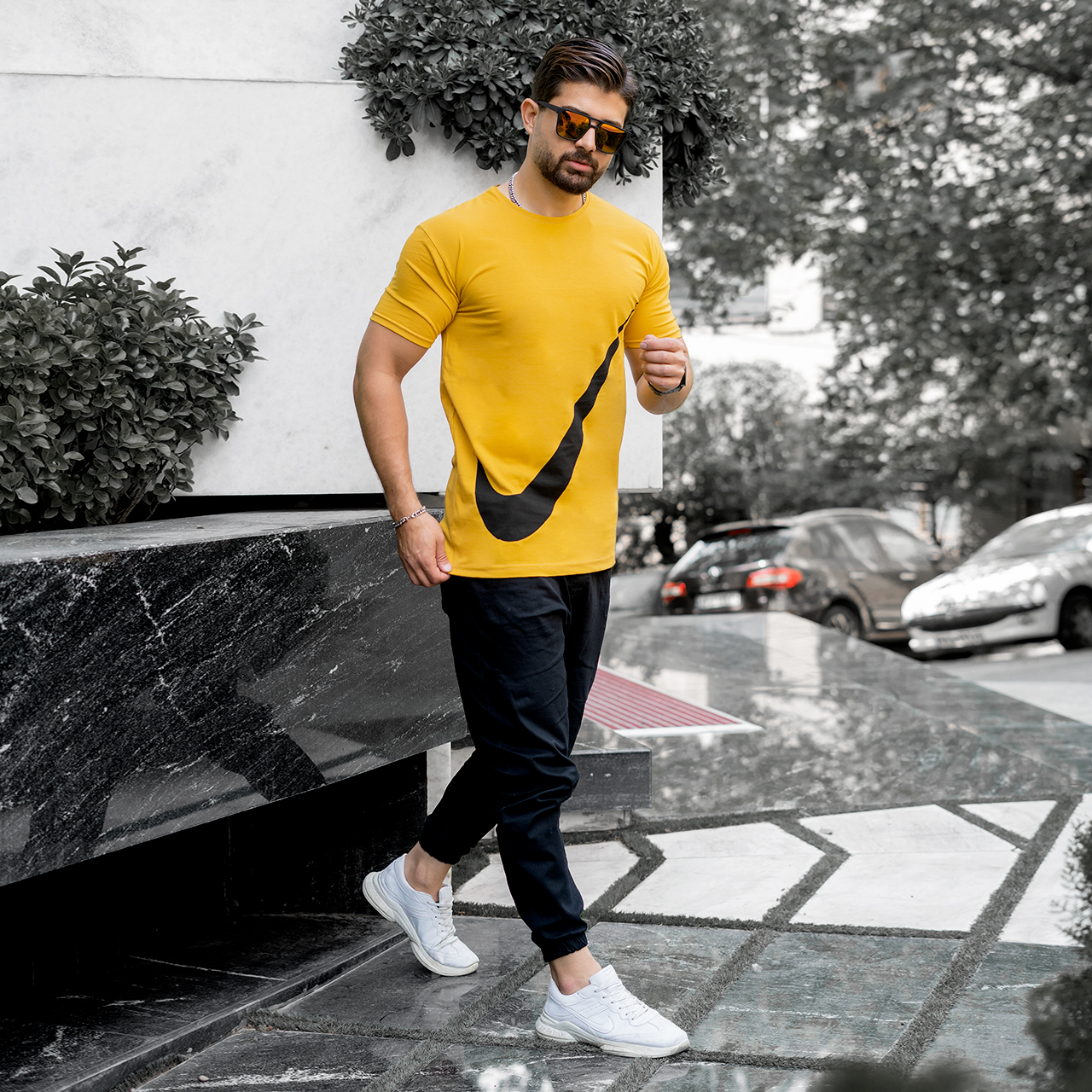 تیشرت نایک زرد مردانه مدل N400