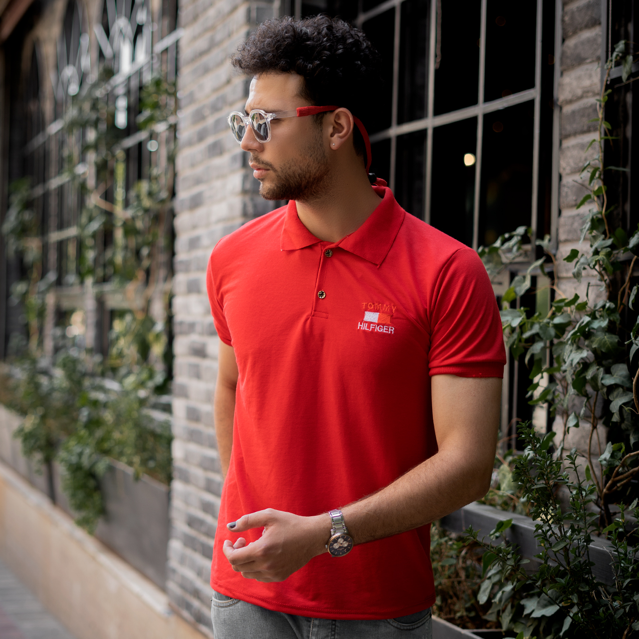 تیشرت جودون مردانه قرمز مدلJ52