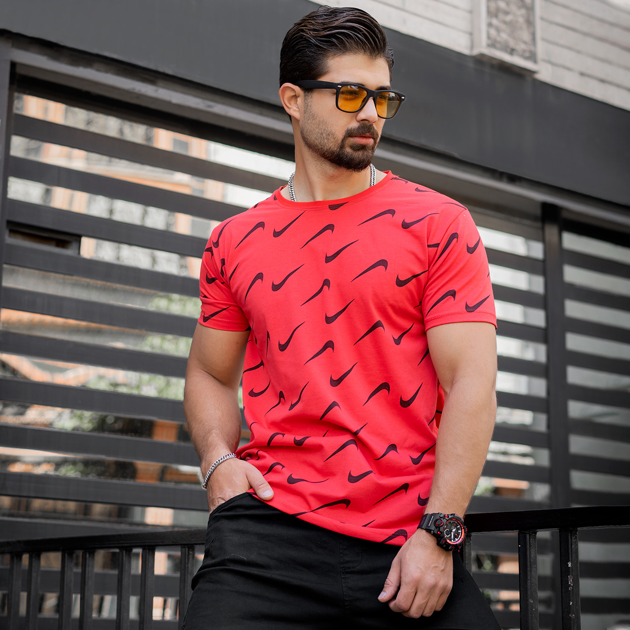 تیشرت نایک قرمزمردانه مدل omid