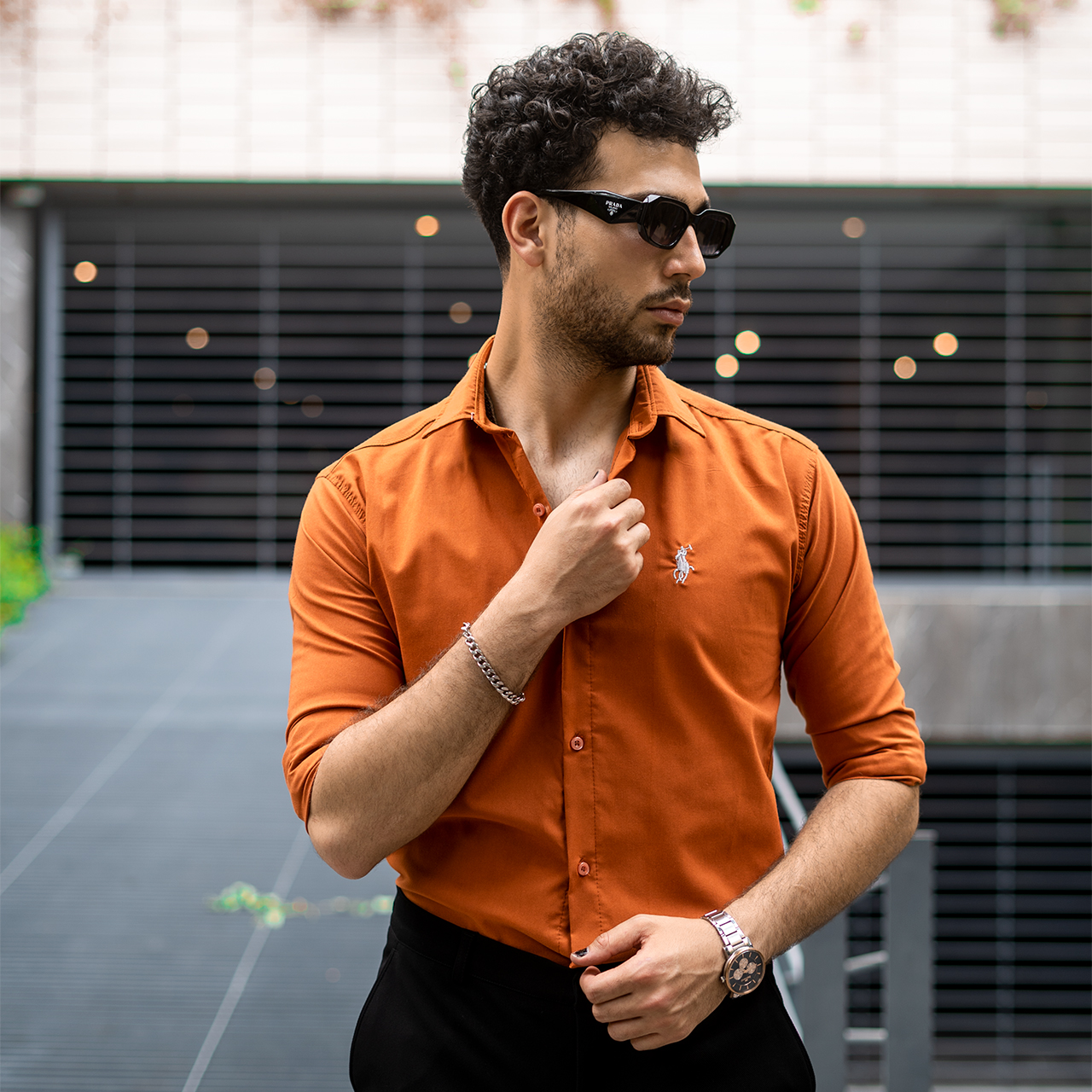 پیراهن مردانه آجری مدل VQ