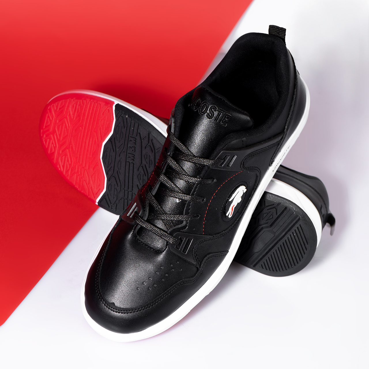 کفش تخت مردانه مشکی Lacoste مدل G92