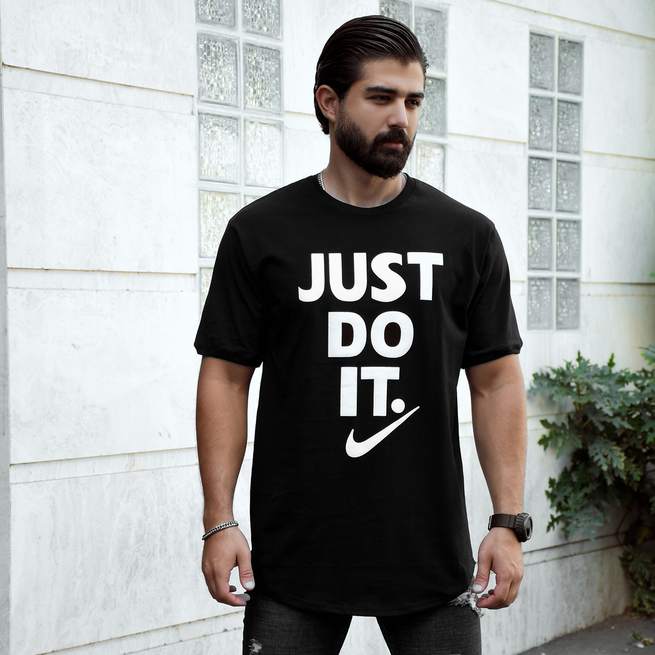 تیشرت مشکی just do it مردانه مدلBehroz