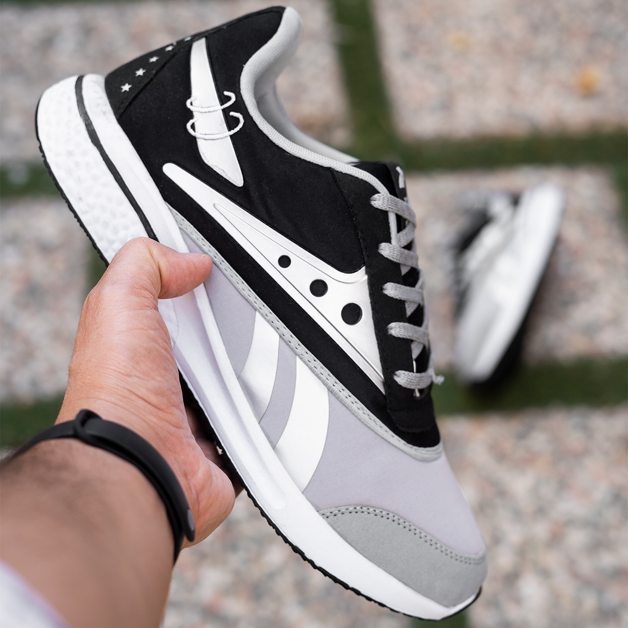 کفش ورزشی ریبوک مشکی طوسی مردانه مدل 25CC