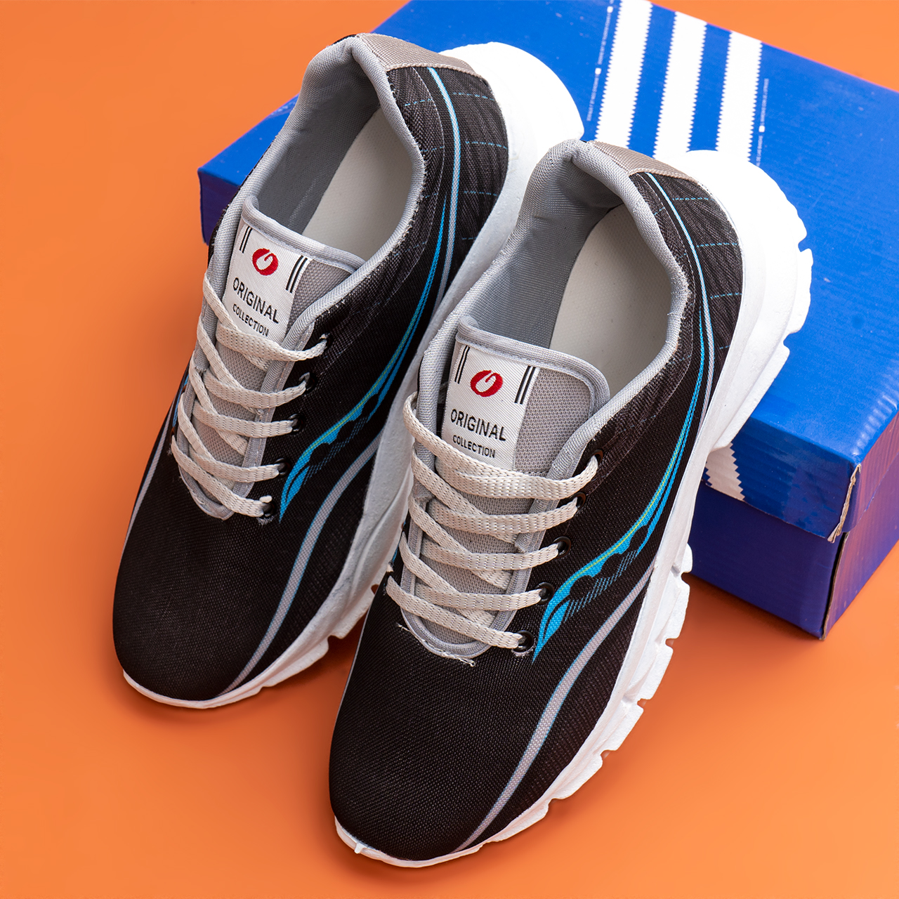 کفش مشکی آبی مردانه مدل A89