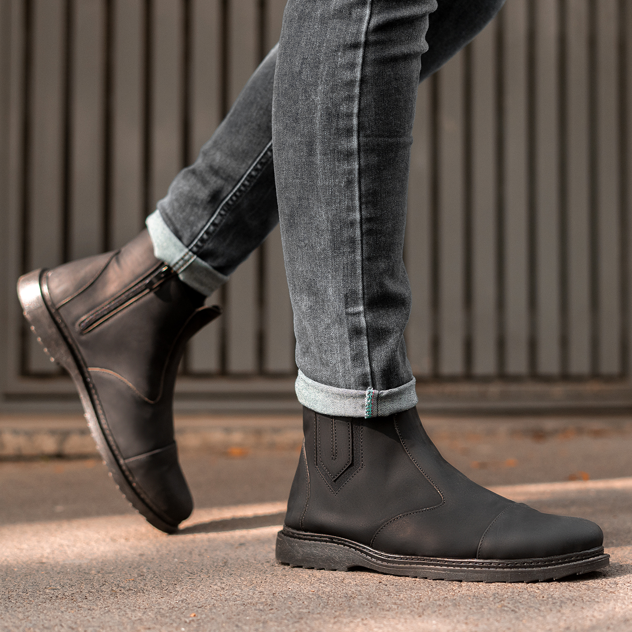 نیم بوت مردانه مشکی مات مدل Argan