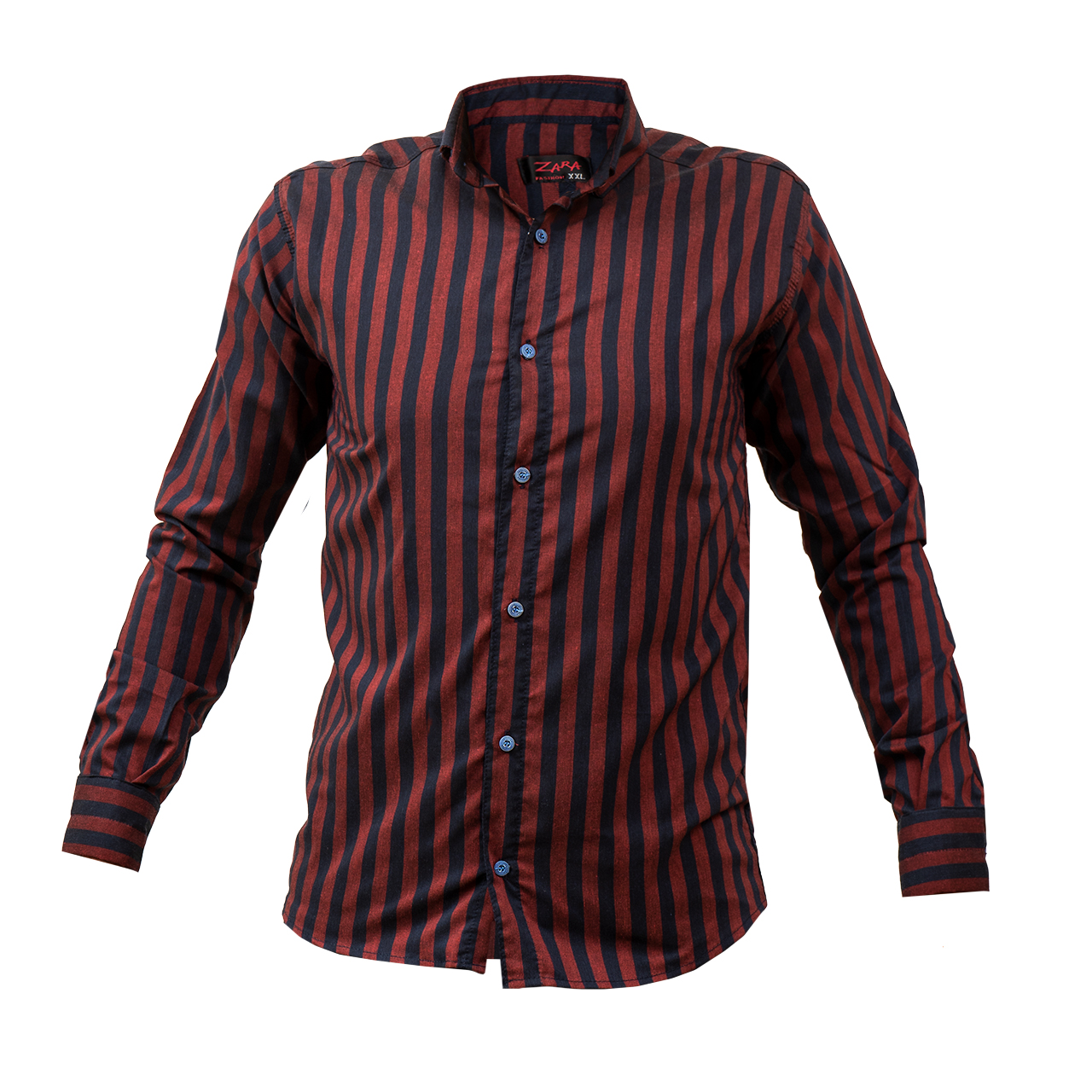 پیراهن راه راه مشکی قرمز مردانه مدل HAMED