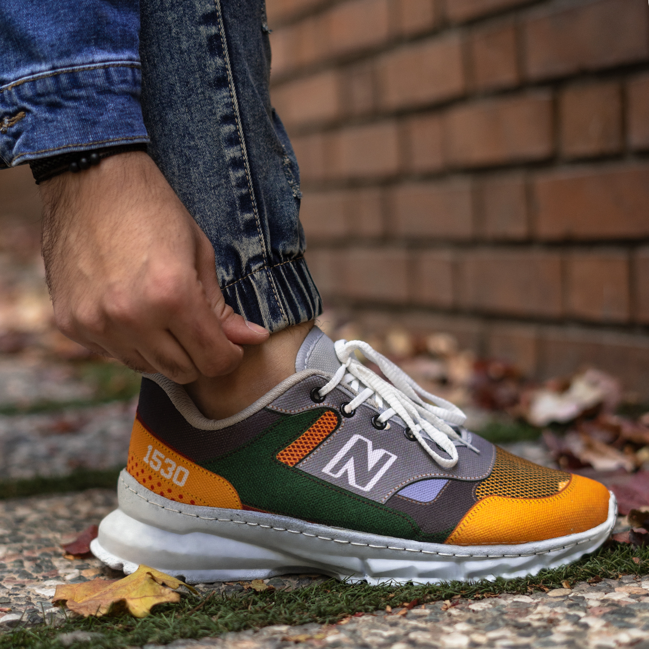 کفش ورزشی (T) نارنجی سبز نیوبالانس مردانه مدل Janli