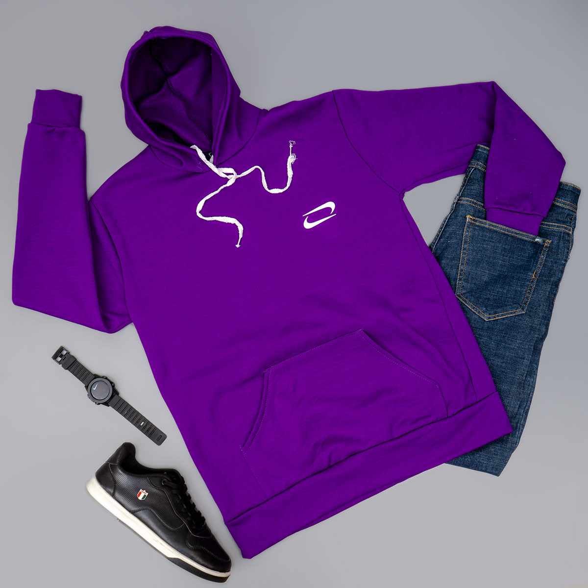 هودی مردانه نایک بنفش مدل Zanko