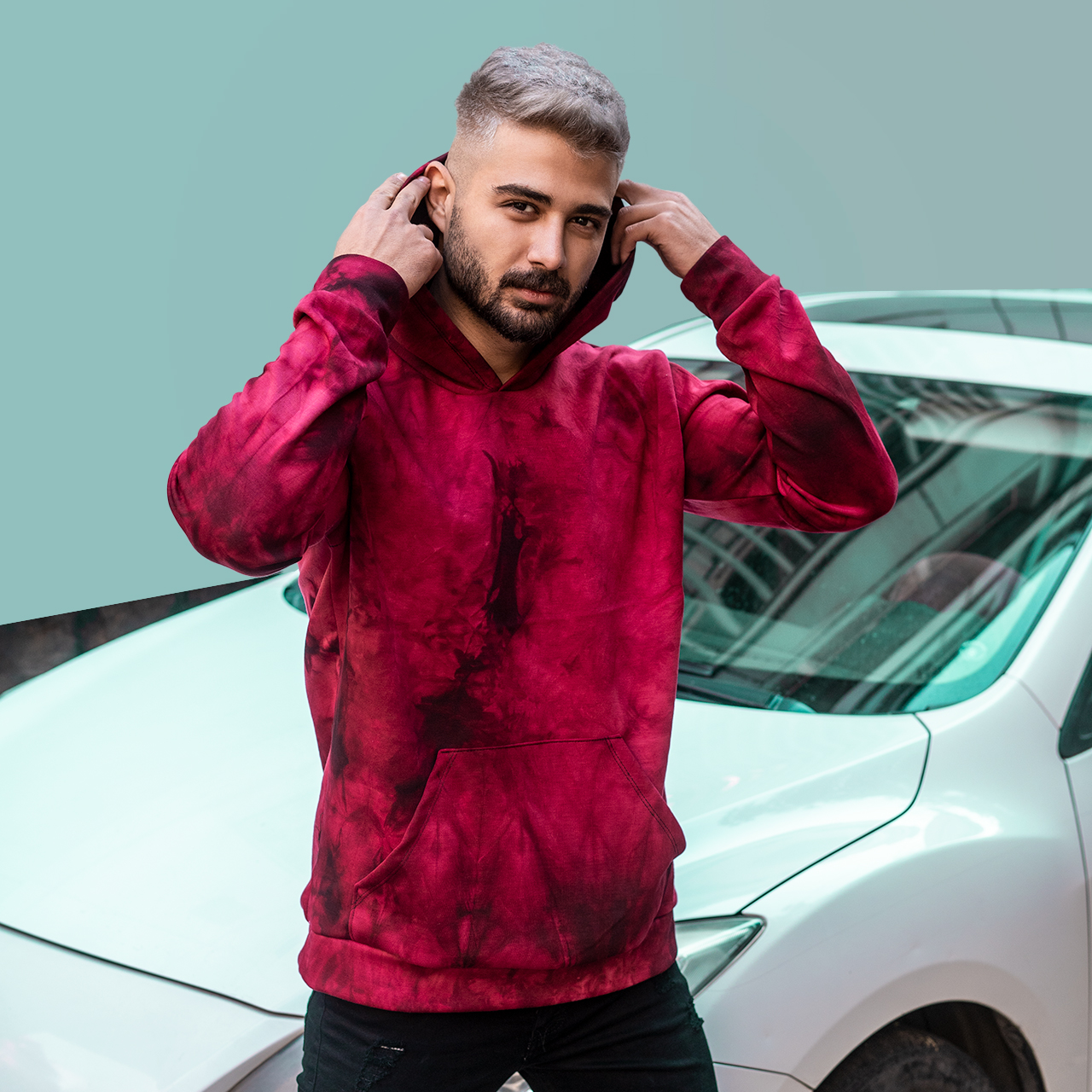 هودی مردانه قرمز مدل Barisan