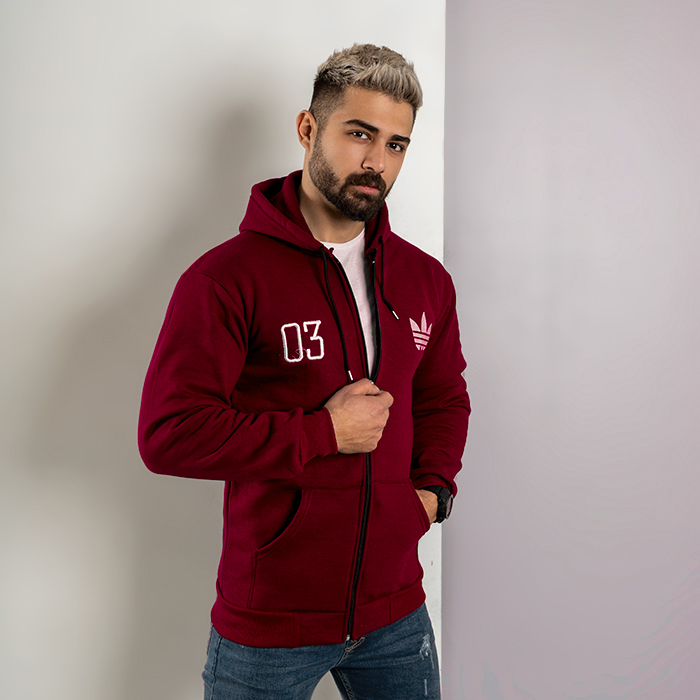 سوییشرت مردانه زرشکی مدل Adidas 03