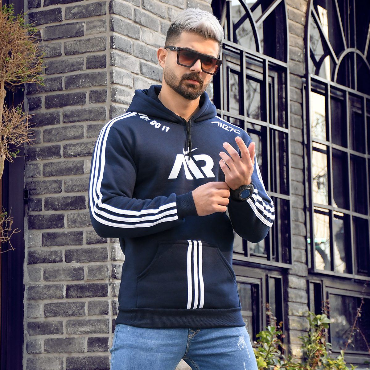 هودی NikeAir سرمه ای مردانه مدلHaman