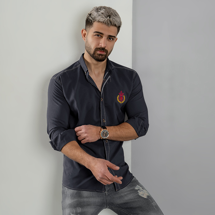 پیراهن مردانه خاکستری مدل Gabi