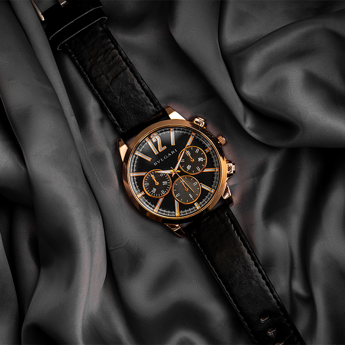 ساعت مچی مشکی طلایی مردانه مدل Bvlgari