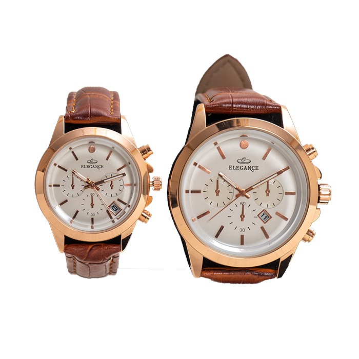 ست ساعت ELEGANCE زرگلد صفحه سفید مدل Unix