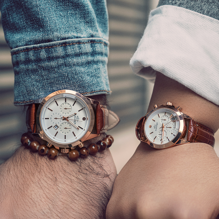 ست ساعت ELEGANCE زرگلد صفحه سفید مدل Unix