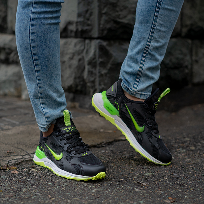 کفش ورزشی Air Max مشکی سبز مردانه مدل Rasin