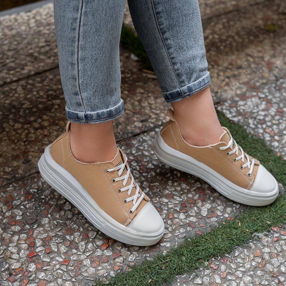 کفش ورزشی کرم All Star زنانه مدل venus