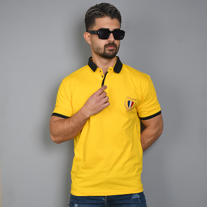 تیشرت مردانه زرد مدل RIBAN
