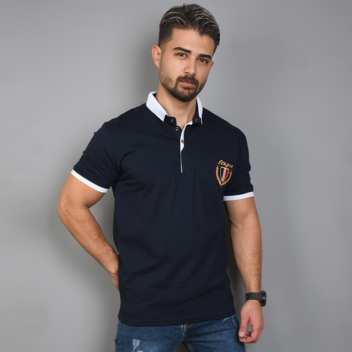 تیشرت مردانه سرمه ای مدل RIBAN