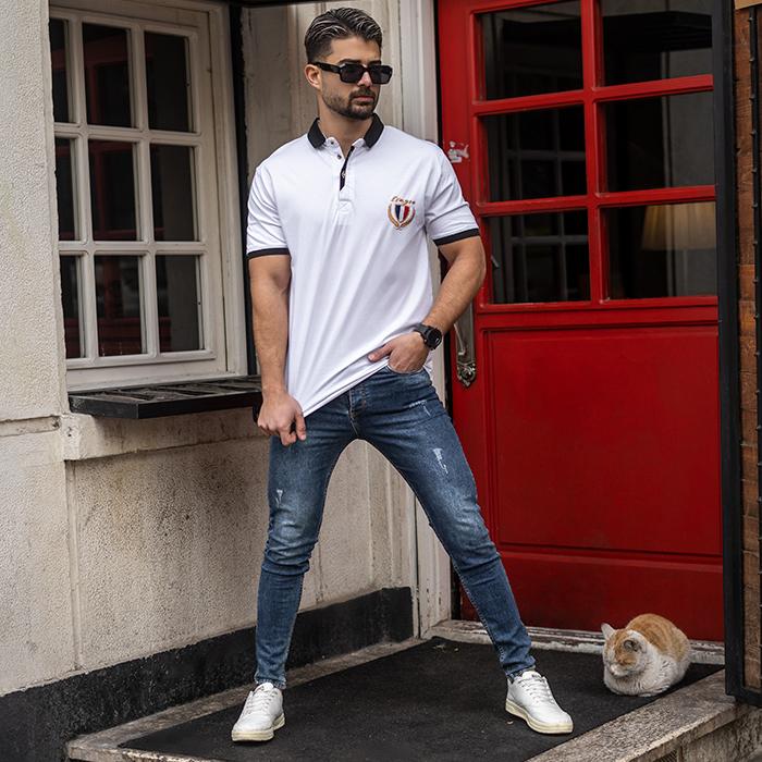 تیشرت مردانه سفید مدل RIBAN